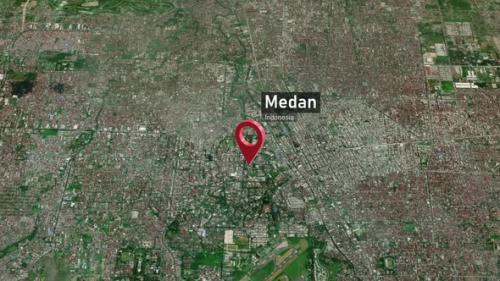 Videohive - Medan City Map Zoom (Indonesia) from Space to Earth - 47666865