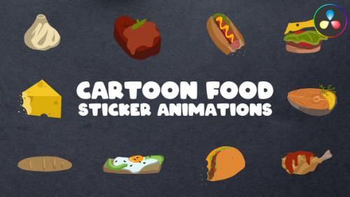 Videohive - Cartoon Food Sticker Animations for DaVinci Resolve - 47697718