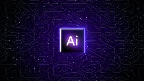 Videohive - Artificial Intelligence (AI) Concept over Dark Circuit Background - 47698680