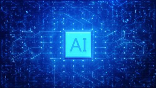 Videohive - Artificial Intelligence (AI) Concept on Circuitry Blue Background - 47698681