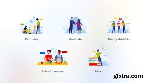 Videohive Happy Students - Flat Concepts 47721615