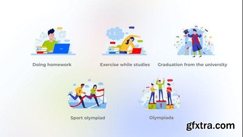 Videohive Exercise While Studies - Flat Concepts 47721581