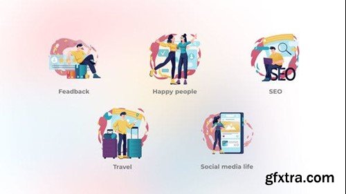 Videohive Social Media Life - Flat Concept Colorful 47721508