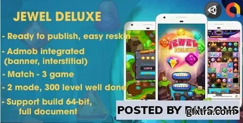 Jewel Deluxe - Unity Complete Project (Android + iOS + AdMob) v1.0