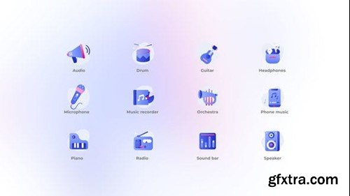 Videohive Music - Gradient Icons 47731374