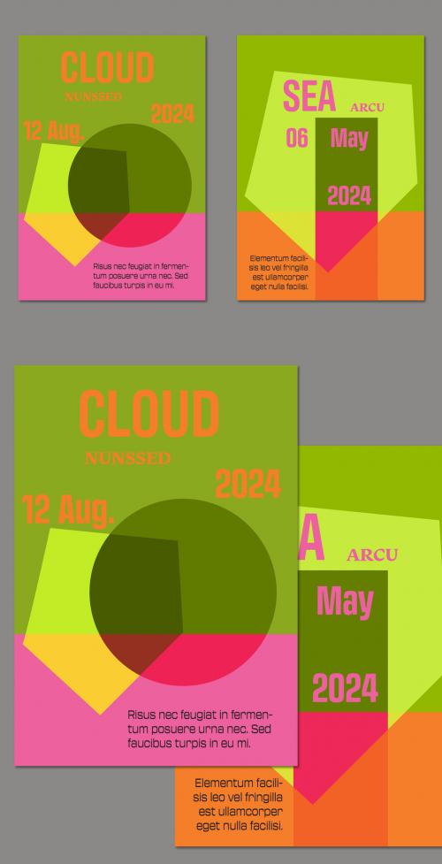 Flyer A4 Template with Simple Overlapping Geometrical Shapes Flat Color 635950744