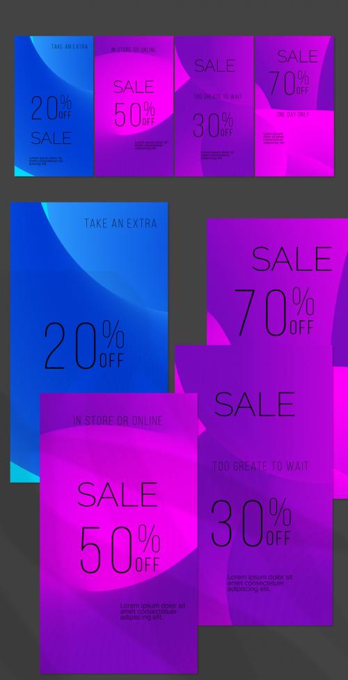 Social Media Post Layout with Bright Fluid Gradient Shapes 635950624