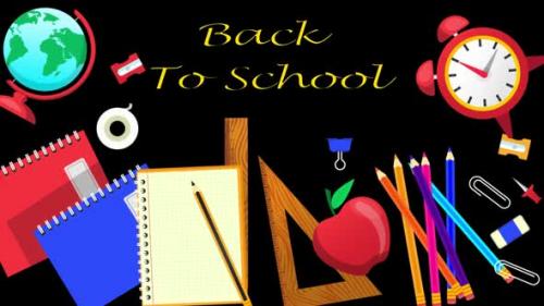 Videohive - Back To School Items On A Alpha Channel - 47700917
