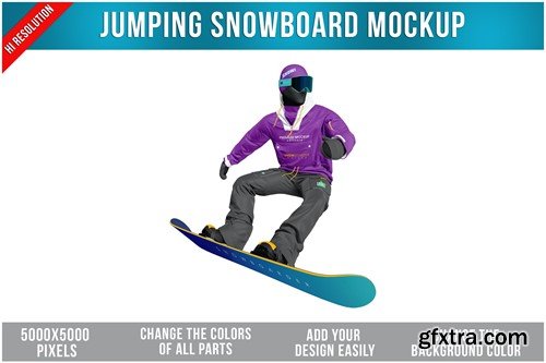 Jumping Snowboarder Mockup SM848Z7