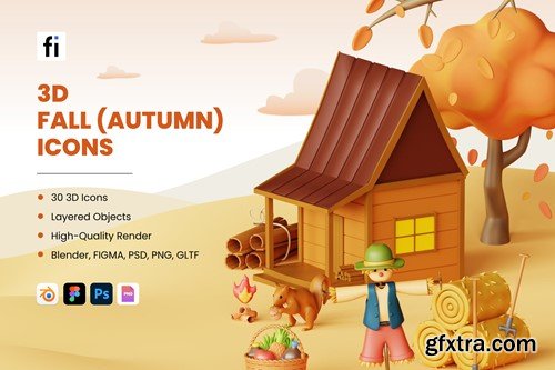 3D Fall (Autumn) Icons FCGDQ6N