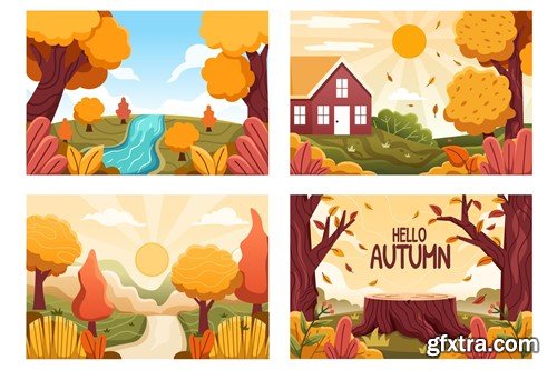 Autumn Landscape Illustration Collection 36DH4UD