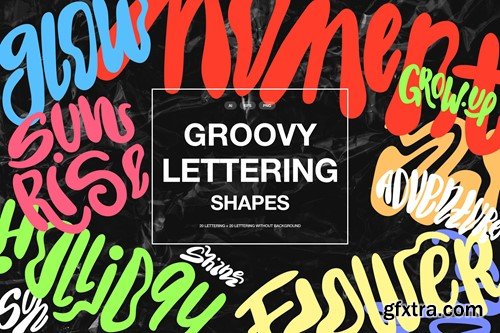 Groovy Lettering Shapes KJ73CTE