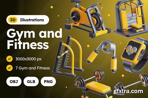 Gym and Fitness 3D Illustrations D4CGKDW
