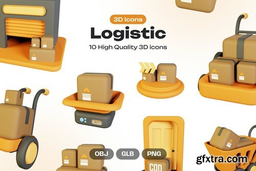 Logistic 3D Icons LK8EVUM