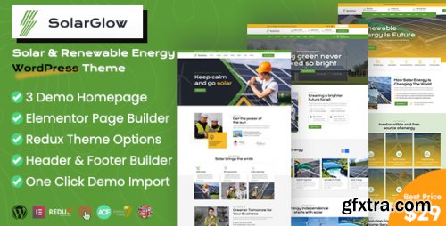 Themeforest - Solarglow - Solar & Renewable Energy WordPress Theme 46695138 v1.1.0 - Nulled