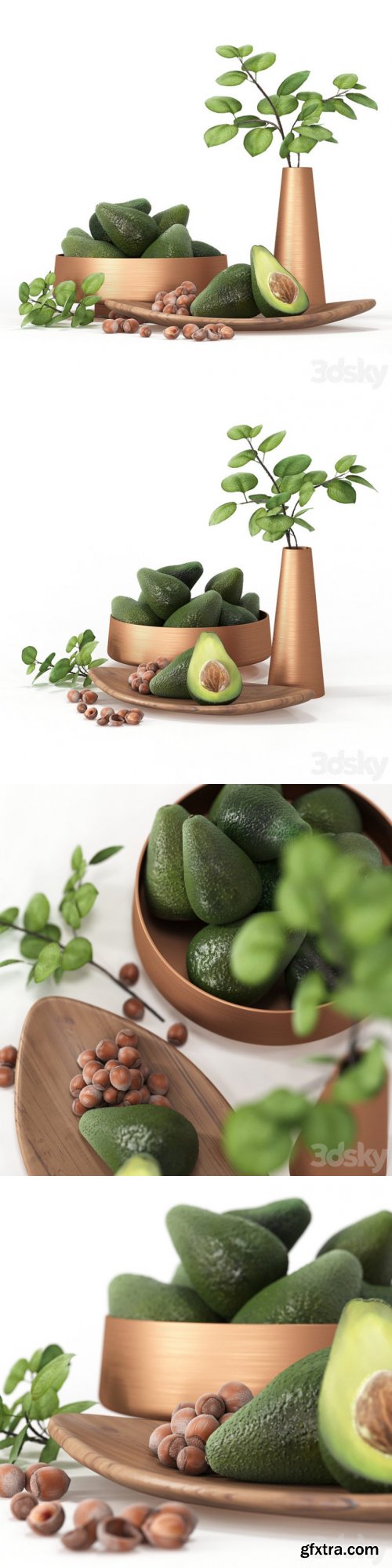 Decorative Set For the Kitchen With Avocado