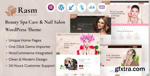 Themeforest - Rasm – Beauty Spa Care & Nail Salon WordPress Theme 47654309 v1.0.0 - Nulled