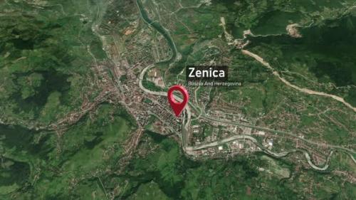 Videohive - Zenica City Map Zoom (Bosnia and Herzegovina) from Space to Earth - 47739371