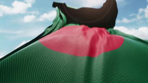 Videohive - Wavy Flag of Bangladesh Blowing in the Wind in Slow Motion Waving Colorful Bangladeshi Flag Symbol - 47745679
