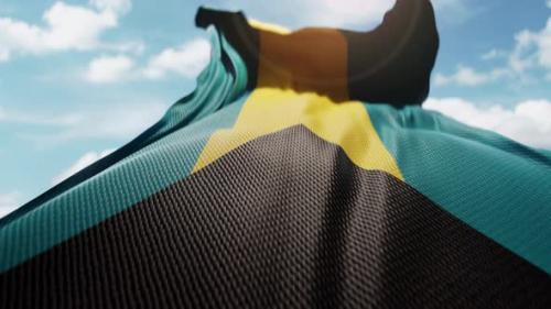 Videohive - Wavy Flag of Bahamas Blowing in the Wind in Slow Motion Waving Colorful Bahamian Flag Symbol - 47745719