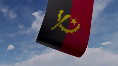 Videohive - Drone Pulling Angola Flag - 47749583