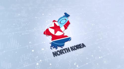 Videohive - North Korea Map With Marker - 47738498