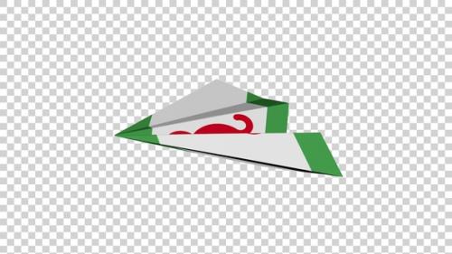 Videohive - Ingushetia Flag Paper Airplane - 47744394