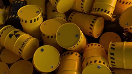 Videohive - Dump of Yellow and Black Barrels with Nuclear Radioactive Waste Danger of Radiation Contamination of - 47745047