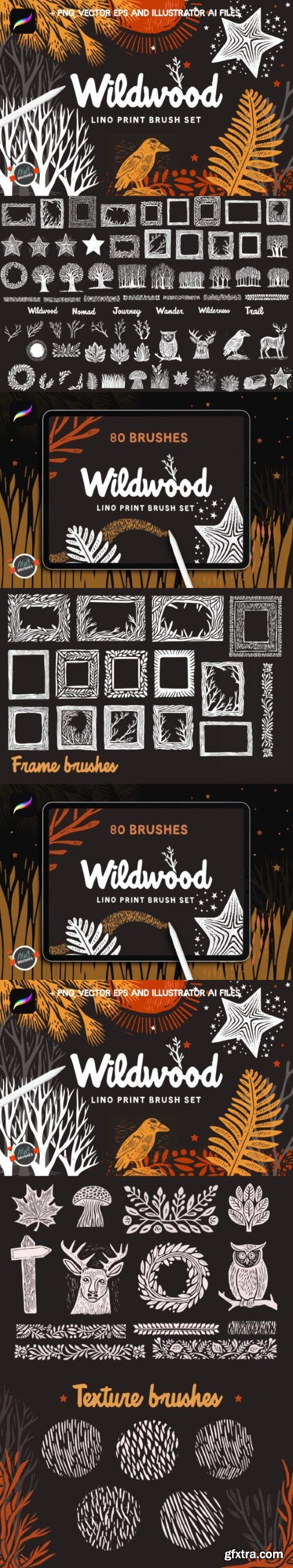 Wildwood Procreate Brush + Clipart