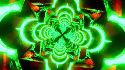 Videohive - Abstract spinning tunnel with green color. Looped animation - 47787274