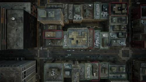 Videohive - Aerial View of New York Downtown Building Roofs - 47787744