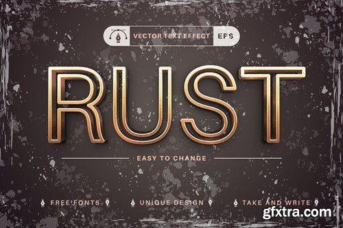 Rust - Editable Text Effect, Font Style F39MCS2