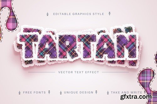 Tartan Textile - Editable Text Effect, Font Style XZ2TNFH