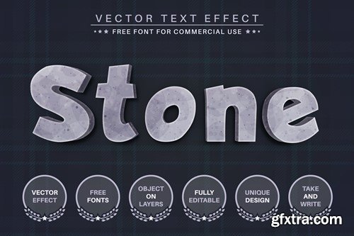 Stone Texture - Editable Text Effect, Font Style KWBJSY2