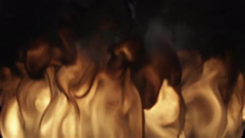Videohive - A Strong Flame Of Fire Close Up 4K Alpha - 47768357