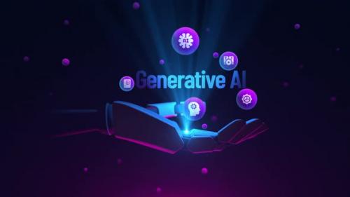 Videohive - Generative Ai robotic hand animation - 47768535