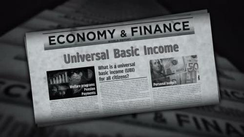 Videohive - Universal basic income analysis technology newspaper printing media - 47772179