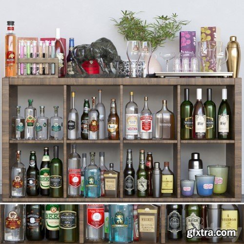 Home bar with strong alcohol 4. Alcohol