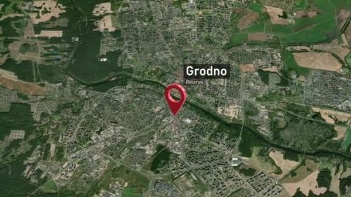 Videohive - Grodno City Map Zoom (Belarus) from Space to Earth - 47781681