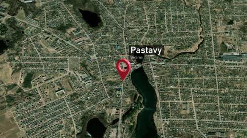 Videohive - Pastavy City Map Zoom (Belarus) from Space to Earth - 47781688