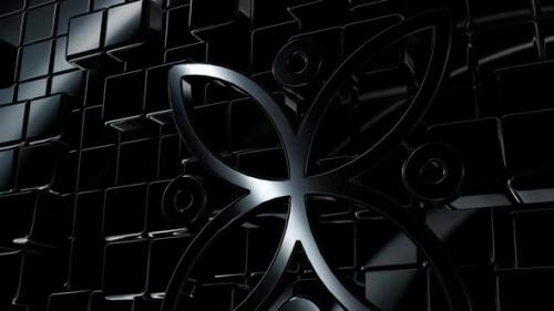 Videohive - Black Intro Background with Reflection Effect, Luxury Style, Geometric Figures, 3D Render, Shapes - 47783504