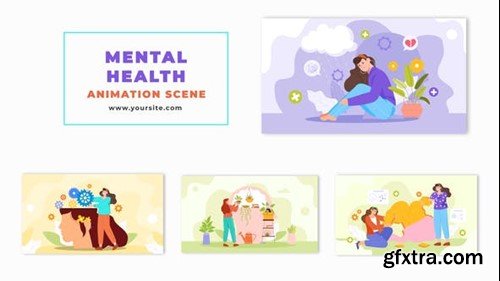 Videohive Cartoon Animation Scene of Characters and Mental Health 47865499
