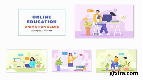 Videohive Virtual Learning Flat Character Animation Scene 47865124