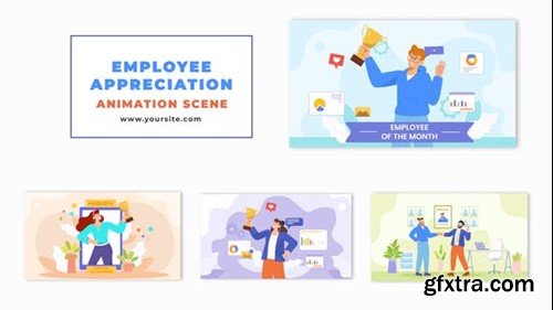Videohive Animated Flat Character Employee Receiving Recognition 47865474