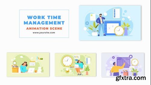 Videohive Flat Design Animation Scene of Characters Organizing Work Time 47865710