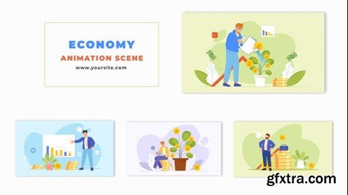 Videohive New Online Earning Flat Character Animation Scene 47869282