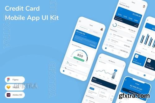 Credit Card Mobile App UI Kit S96NQRX