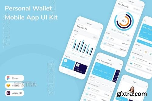 Personal Wallet Mobile App UI Kit BB2C2RG
