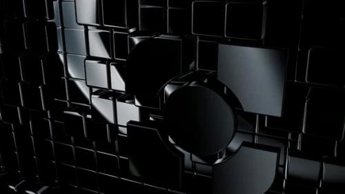 Videohive - Intro - Black Background with Reflection Effect, Geometric Figures, Luxury Style, 3D Render, Shapes - 47783521