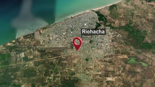 Videohive - Riohacha City Map Zoom (Colombia) from Space to Earth - 47784249